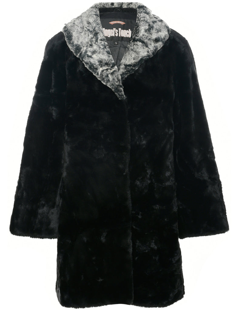 Single Breasted Faux Fur Coat - S