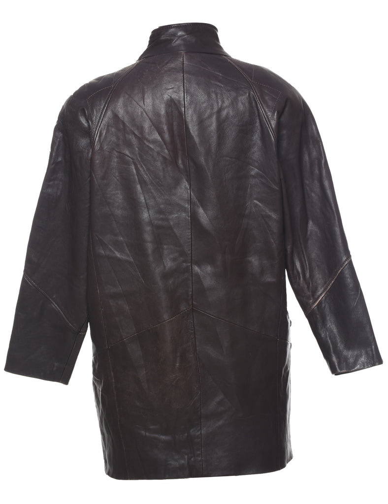 Single Breasted Leather Jacket - S