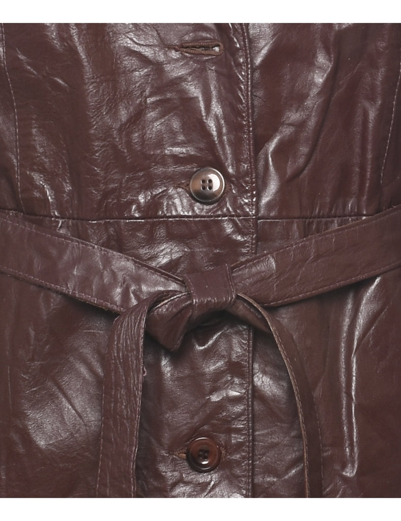 Single Breasted Leather Jacket - L