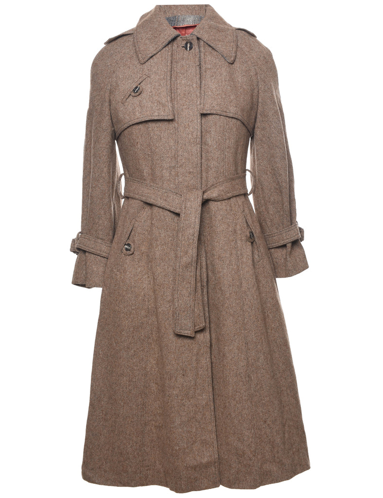 Single Breasted Wool Coat - S