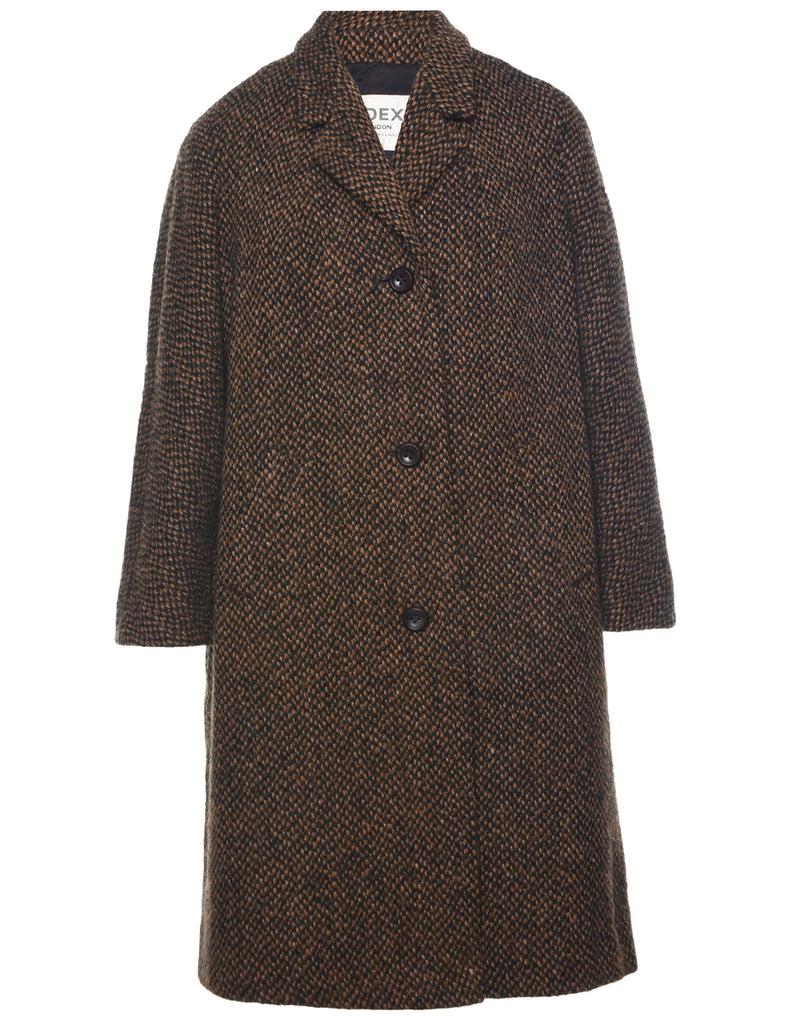 Single Breasted Wool Coat - L