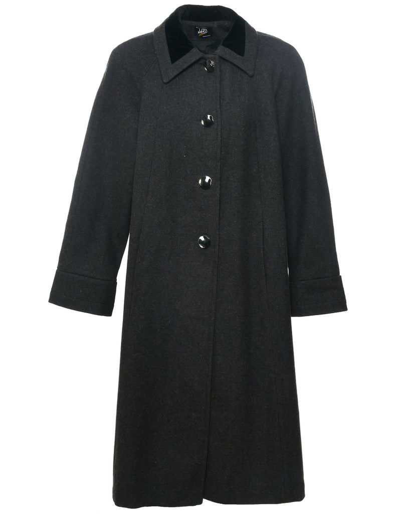 Single Breasted Wool Coat - L