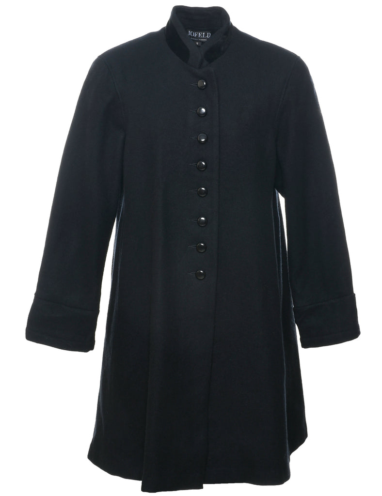 Single Breasted Wool Coat - S