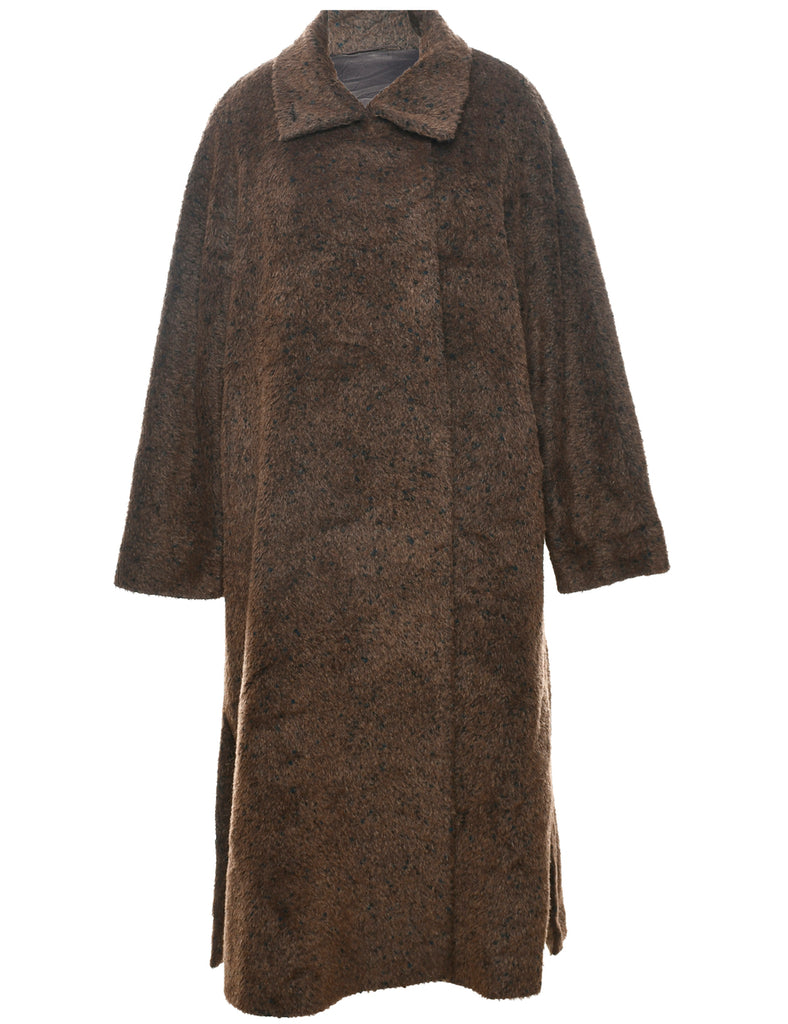 Single Breasted Wool Coat - L