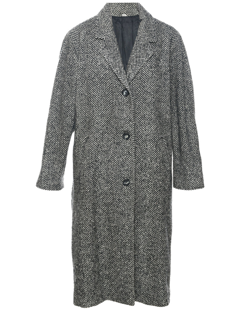 Single Breasted Wool Coat - L