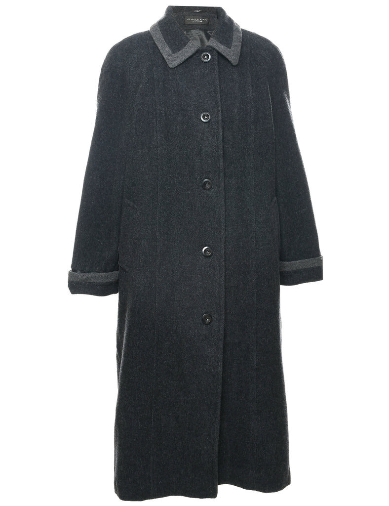 Single Breasted Wool Coat - L