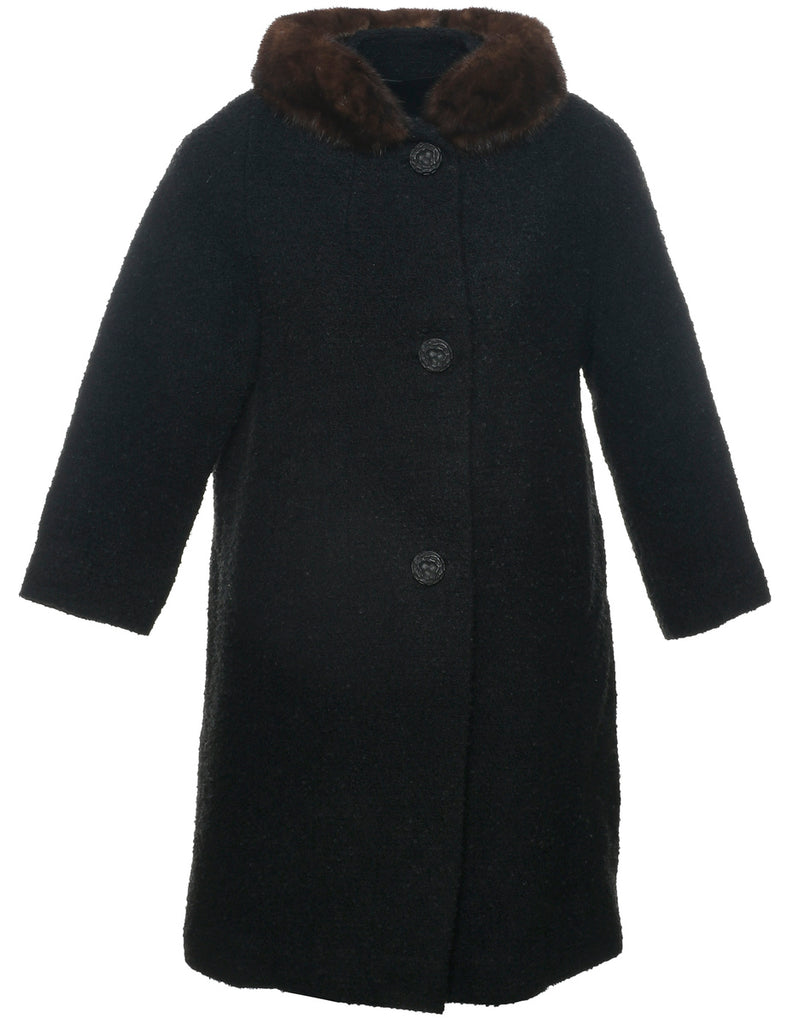 Single Breasted Wool Coat - S