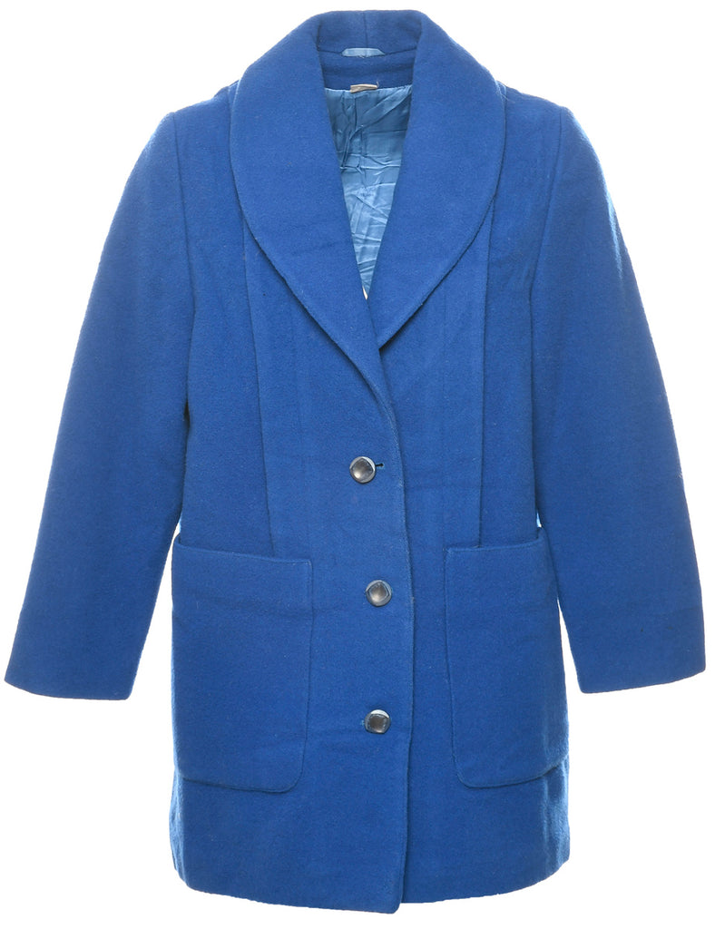 Single Breasted Wool Coat - M