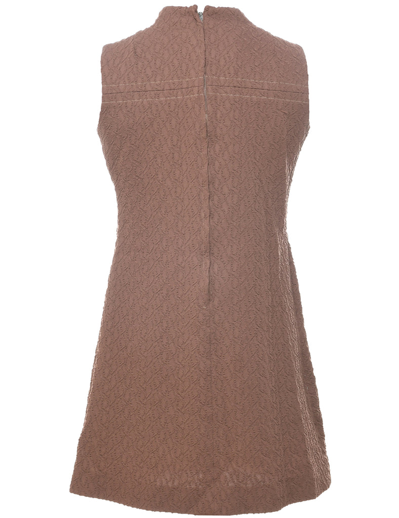 Sleeveless Brown Dress - M