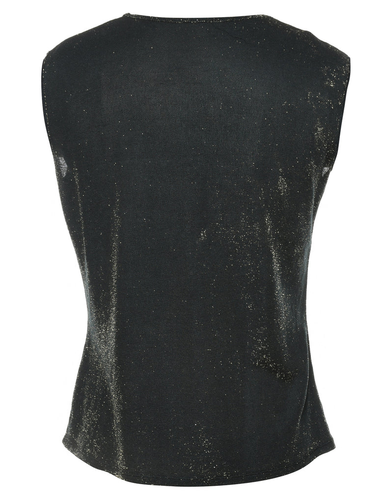 Sleeveless Metallic Evening Top - S