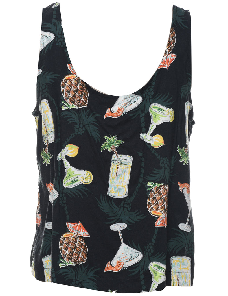 Sleeveless Printed Top - M