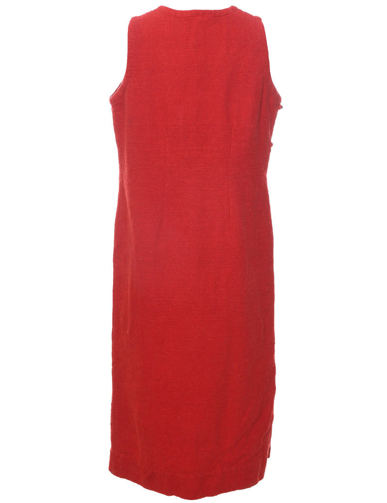 Sleeveless Red Dress - M