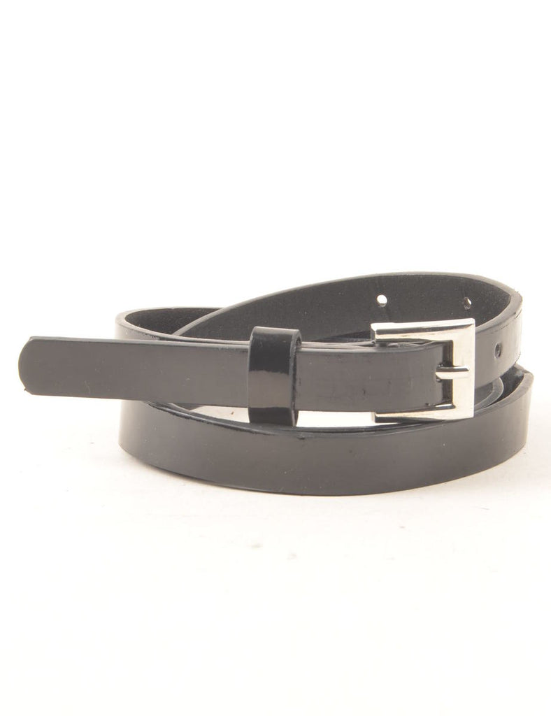 Slim Black Skinny Belt - M