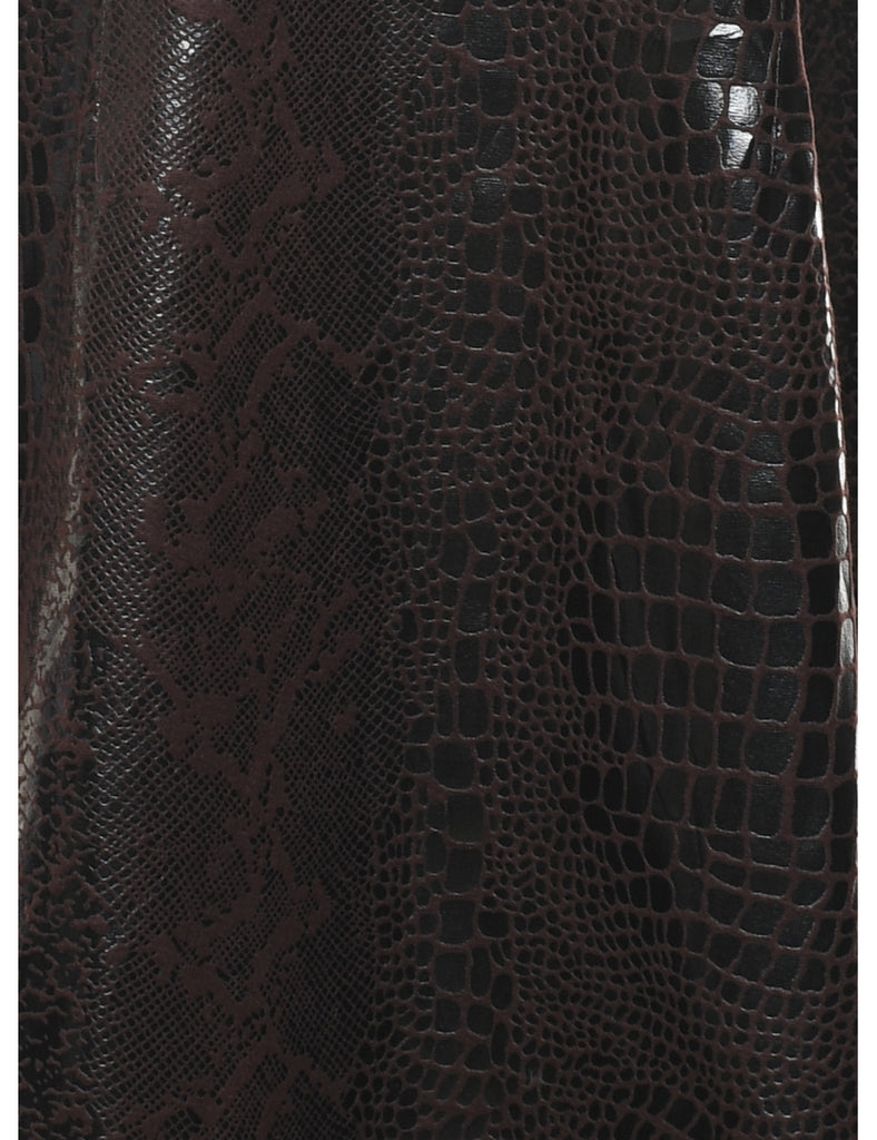 Snakeskin Finish Dark Brown Dress - M