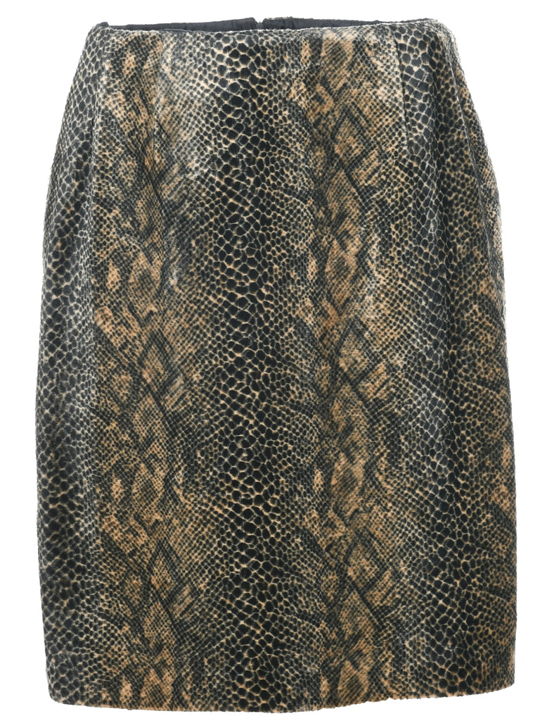 Snakeskin Pattern Pencil Skirt - S