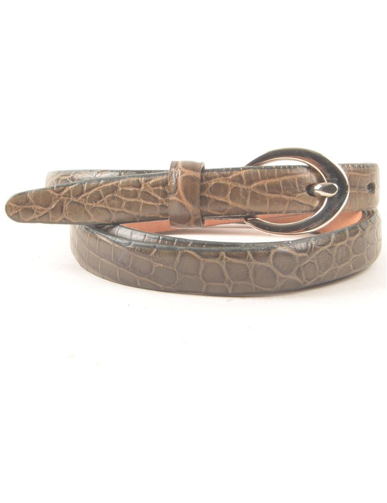 Snakeskin Pattern Skinny Belt - M