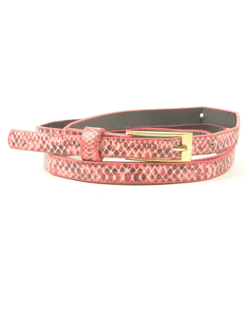 Snakeskin Pattern Skinny Belt - M