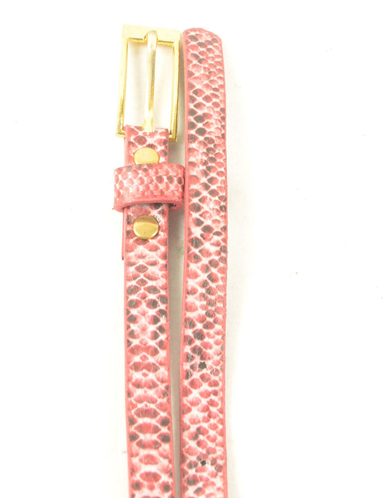 Snakeskin Pattern Skinny Belt - M