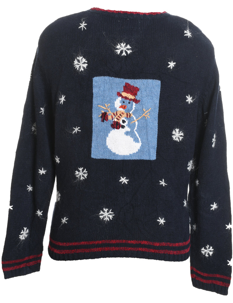 Snowfall Design Christmas Cardigan - M