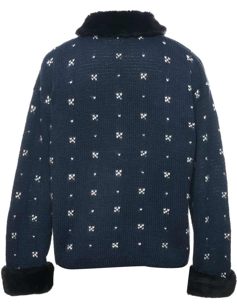 Snowfall Design Christmas Cardigan - M