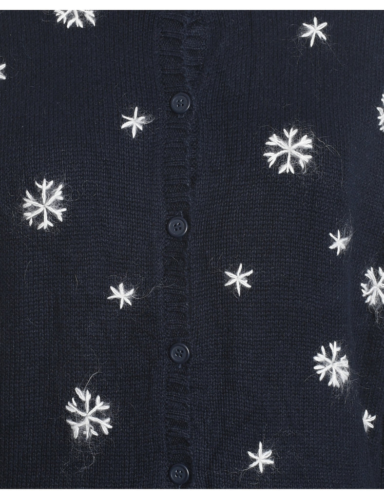 Snowfall Design Christmas Cardigan - M