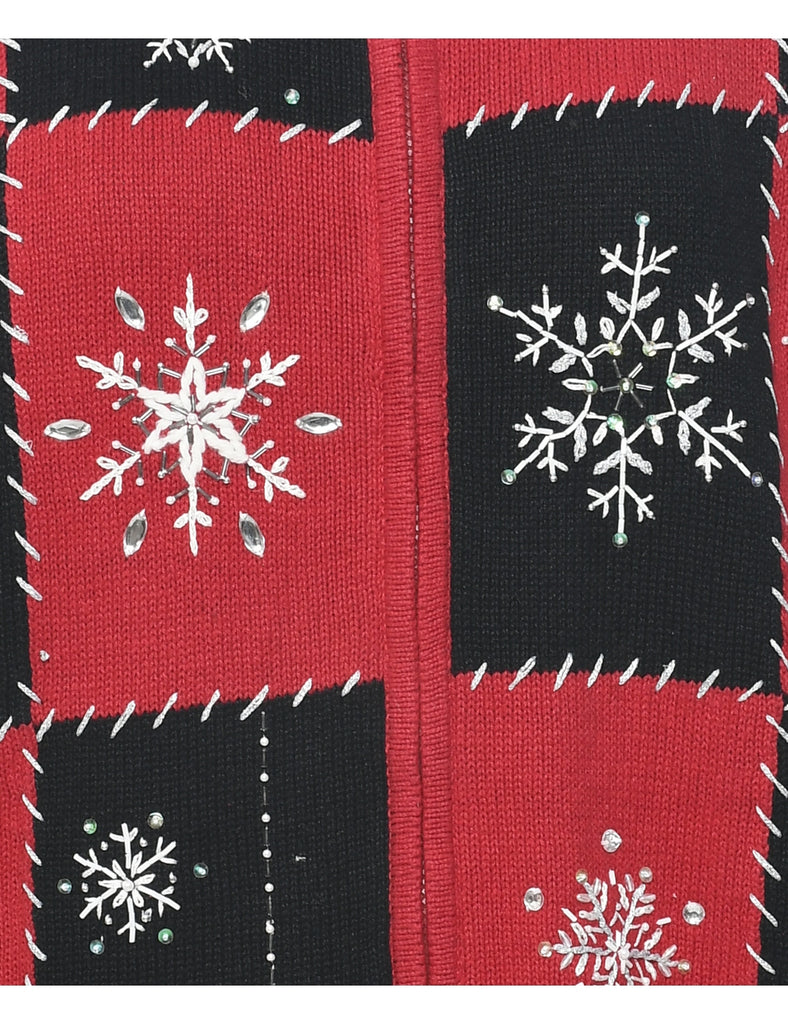 Snowfall Design Christmas Cardigan - S