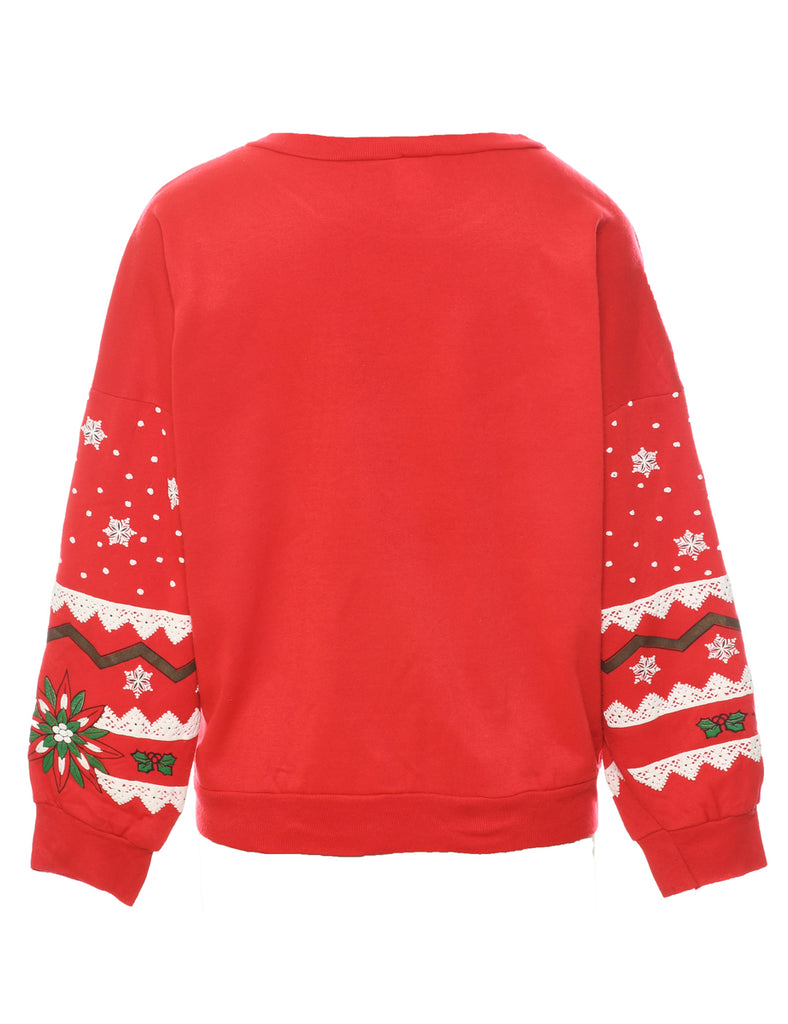 Snowfall Design Christmas Sweatshirt - L