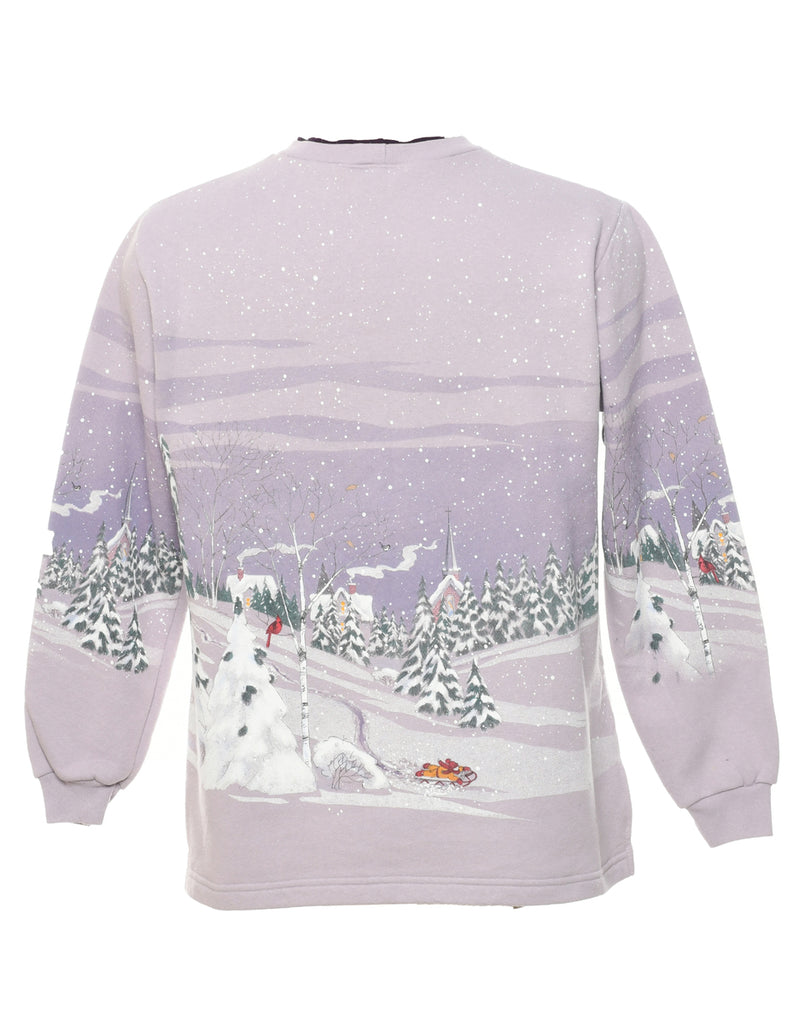 Snowfall Design Christmas Sweatshirt - M