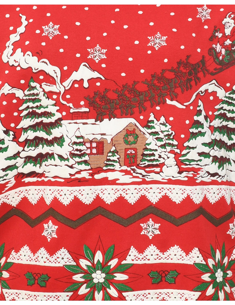 Snowfall Design Christmas Sweatshirt - L