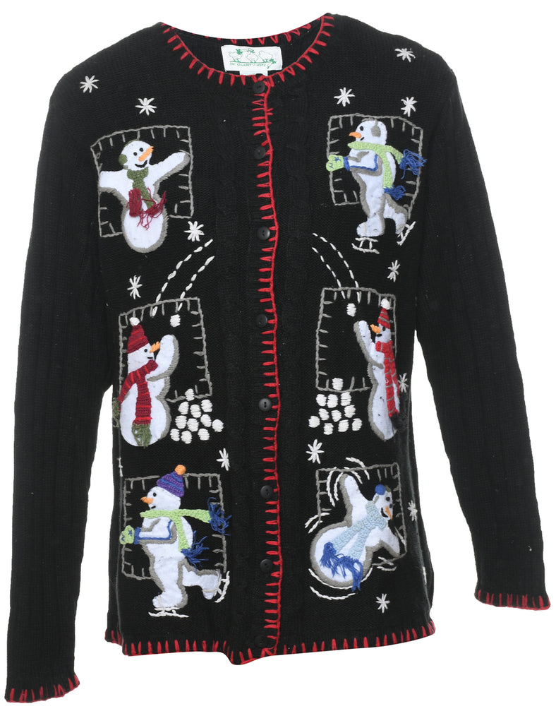 Snowman Christmas Cardigan - S