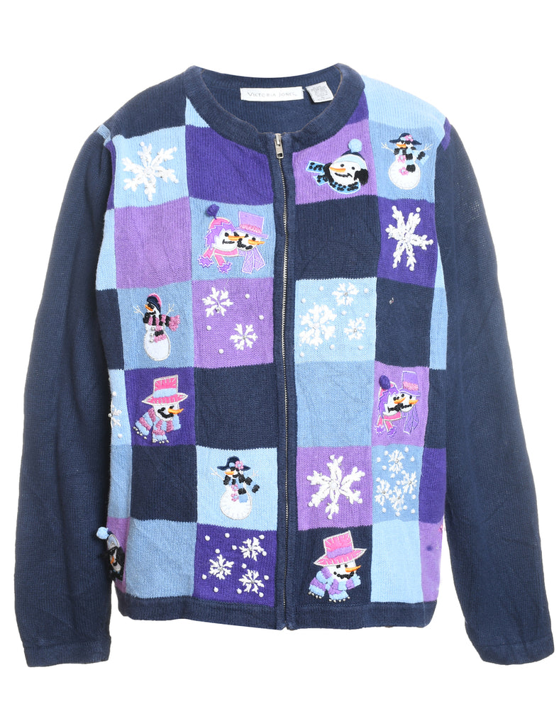 Snowman Christmas Cardigan - XL