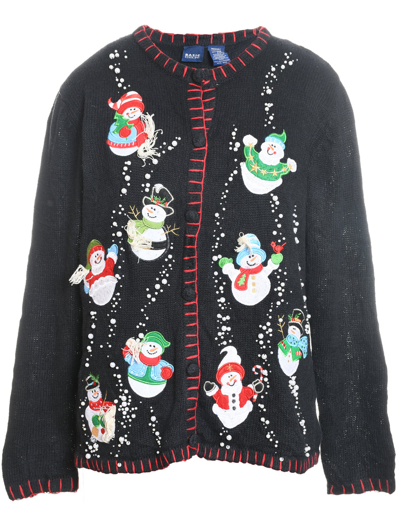 Snowman Christmas Cardigan - M