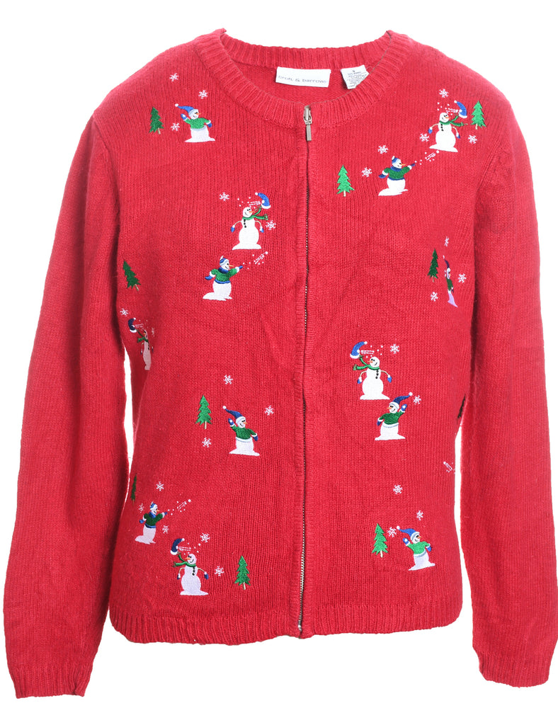 Snowman Christmas Cardigan - S