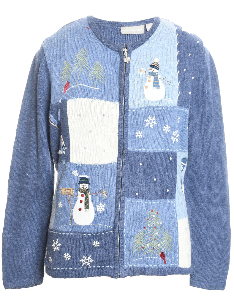 Snowman Christmas Cardigan - M