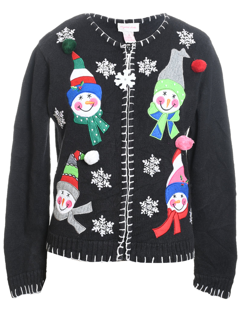 Snowman Christmas Cardigan - M