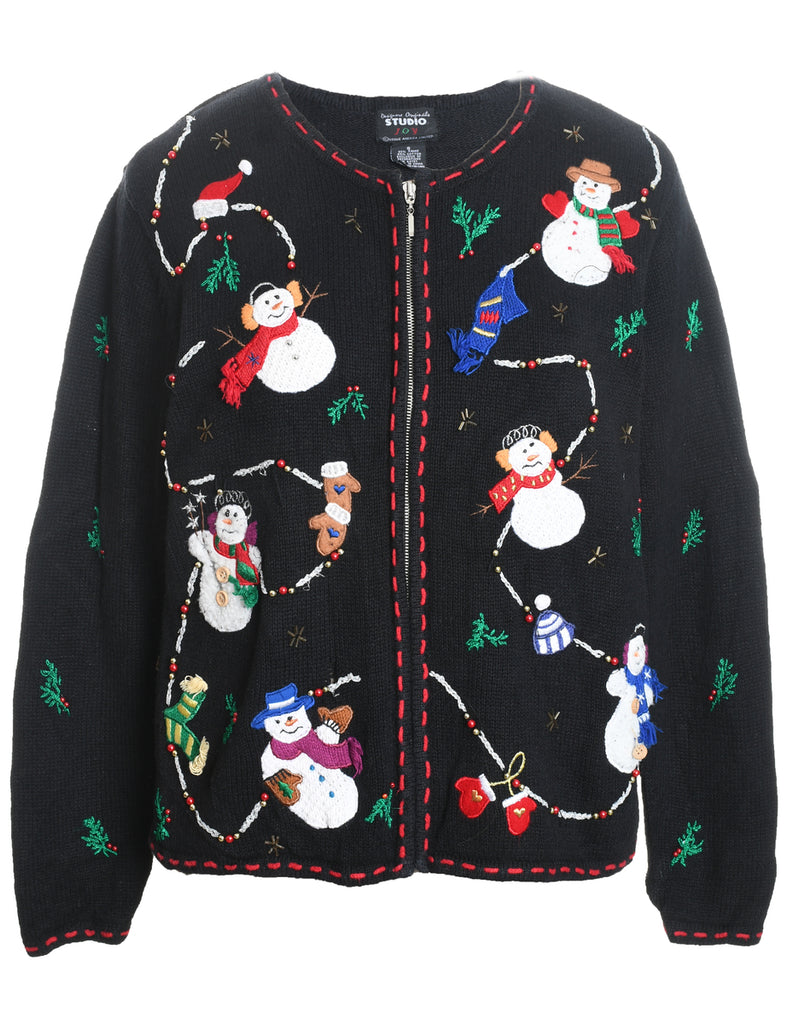 Snowman Christmas Cardigan - S