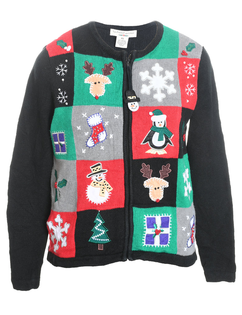 Snowman Christmas Cardigan - S