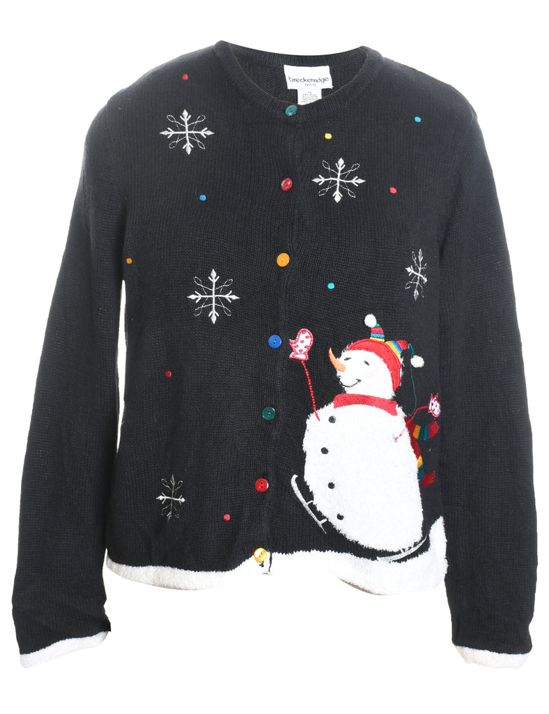 Snowman Christmas Cardigan - S