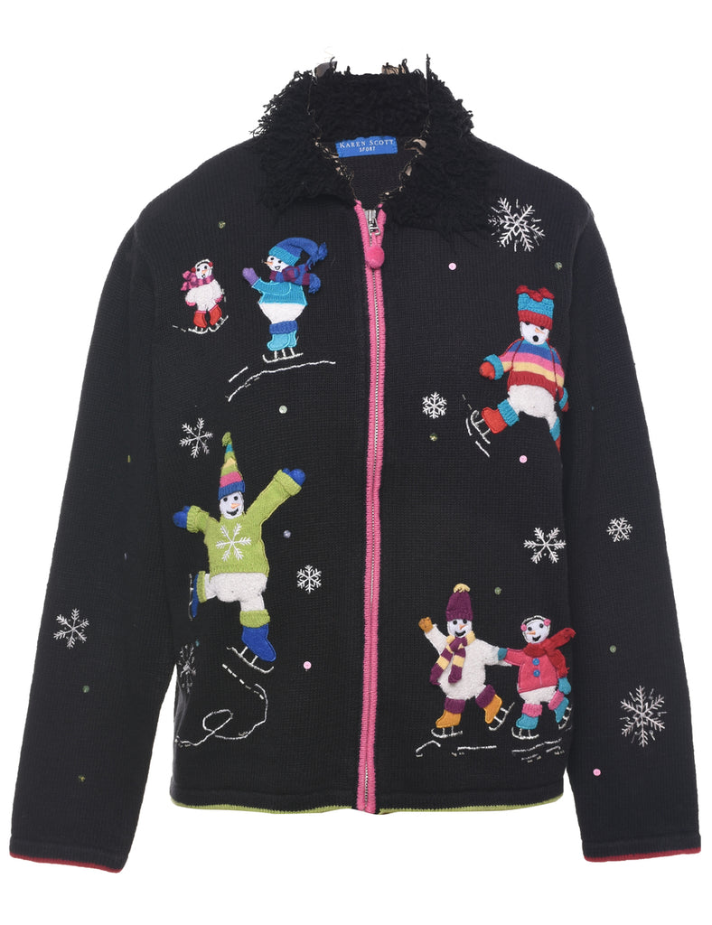 Snowman Christmas Cardigan - XL