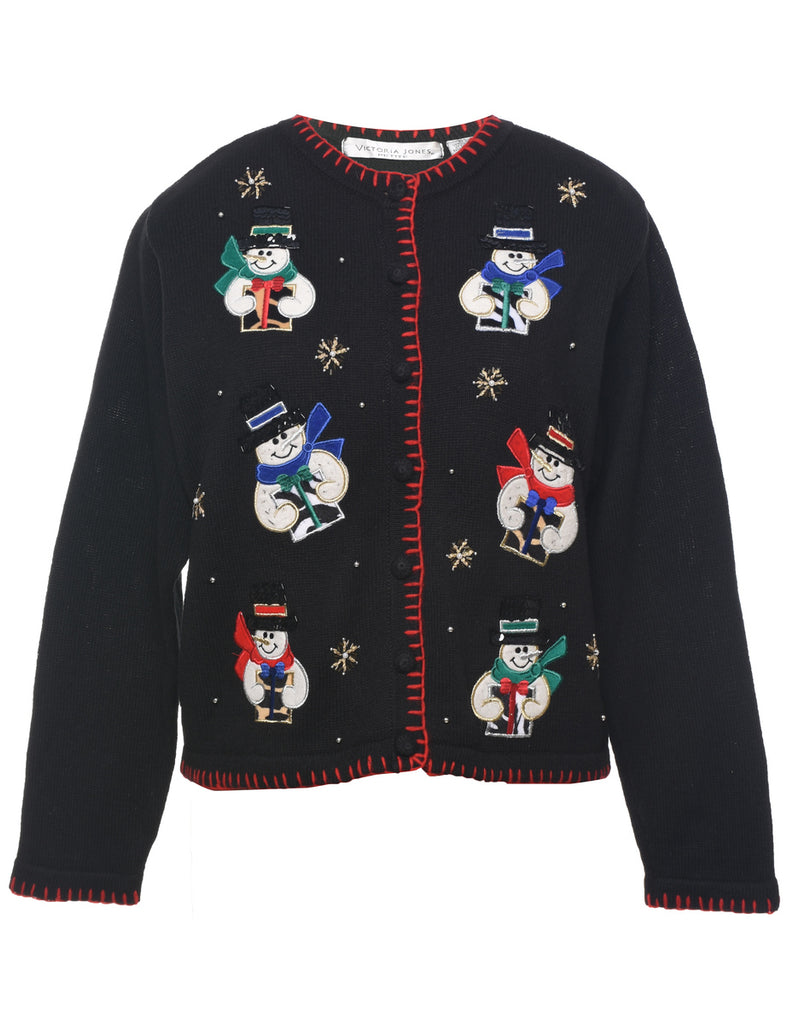 Snowman Christmas Cardigan - XL