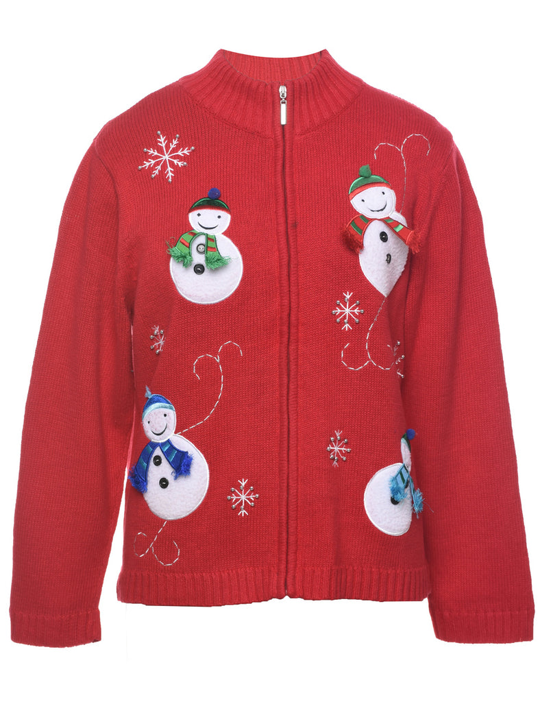 Snowman Christmas Cardigan - XL