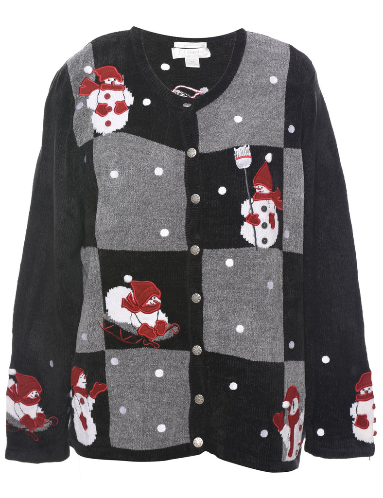 Snowman Christmas Cardigan - XL