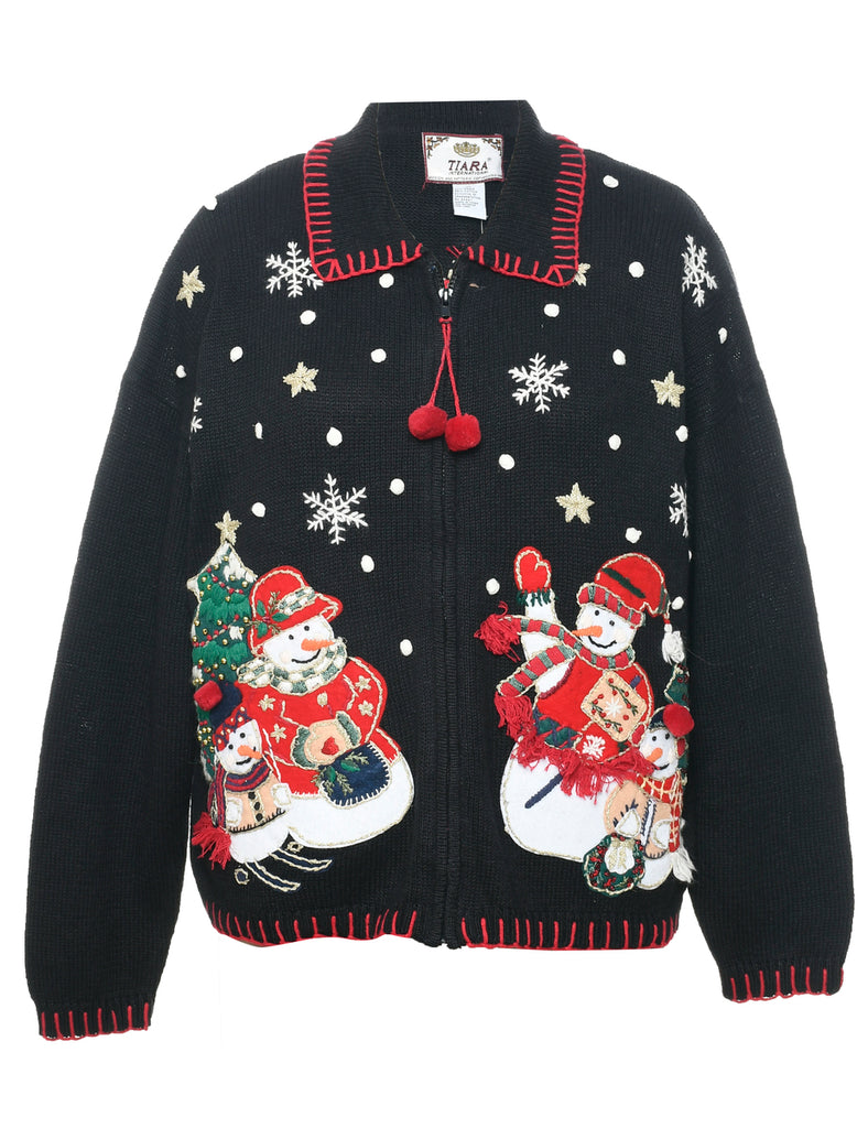 Snowman Christmas Cardigan - XL