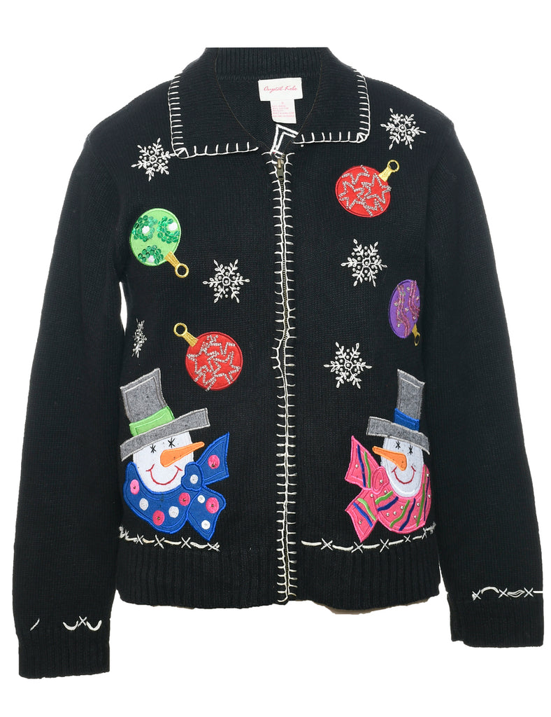 Snowman Christmas Cardigan - S