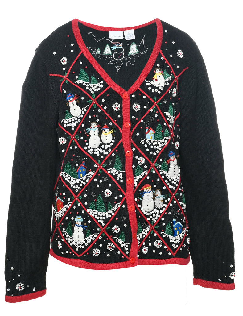 Snowman Christmas Cardigan - XL