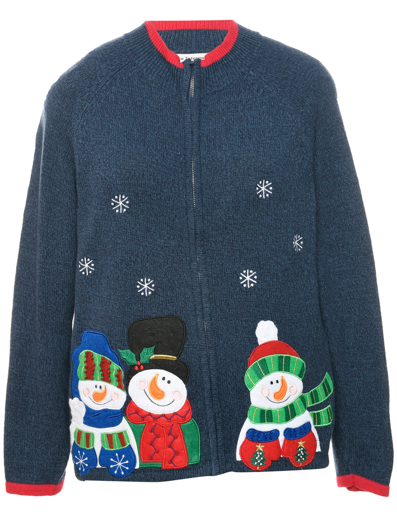 Snowman Christmas Cardigan - XL