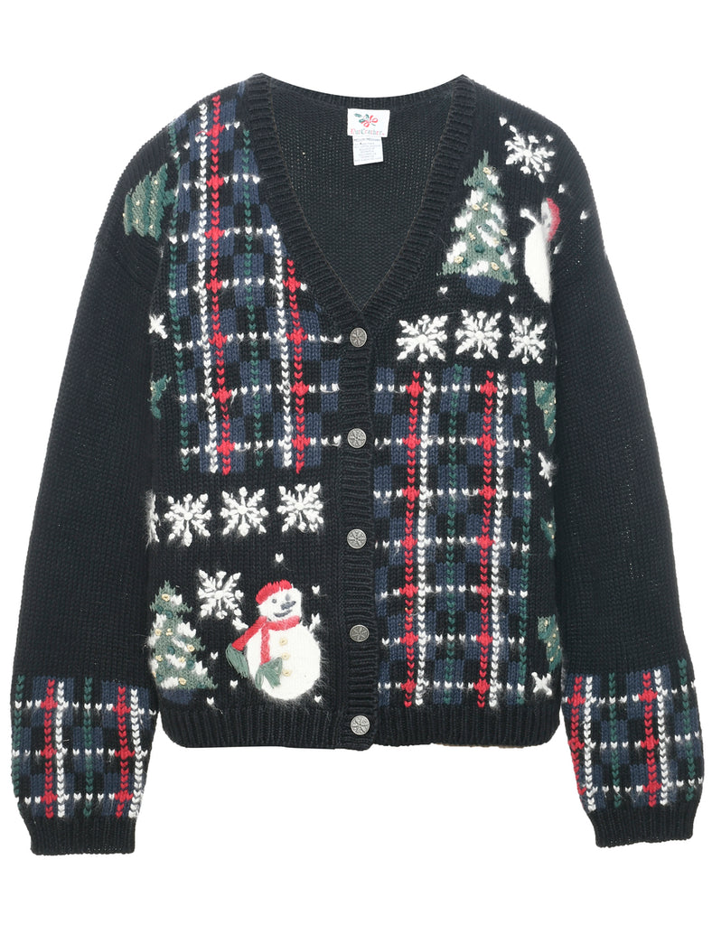 Snowman Christmas Cardigan - M