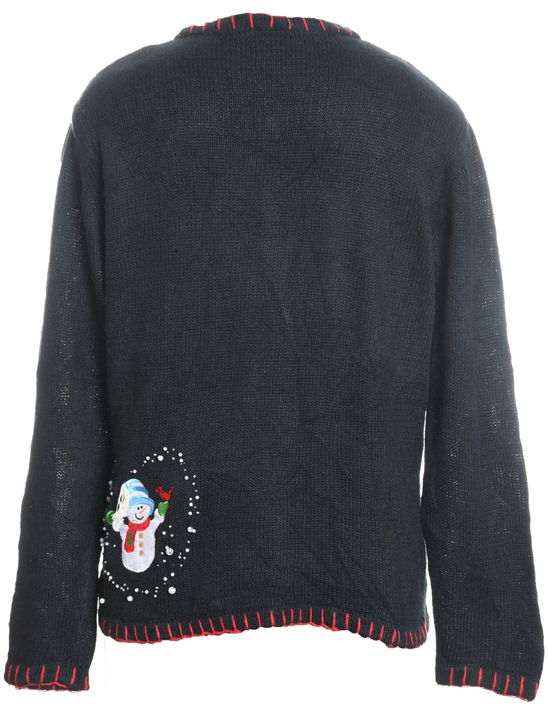 Snowman Christmas Cardigan - M