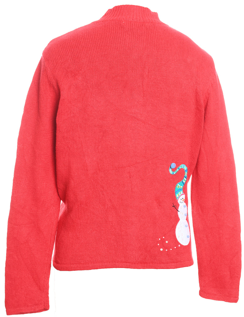 Snowman Christmas Cardigan - M