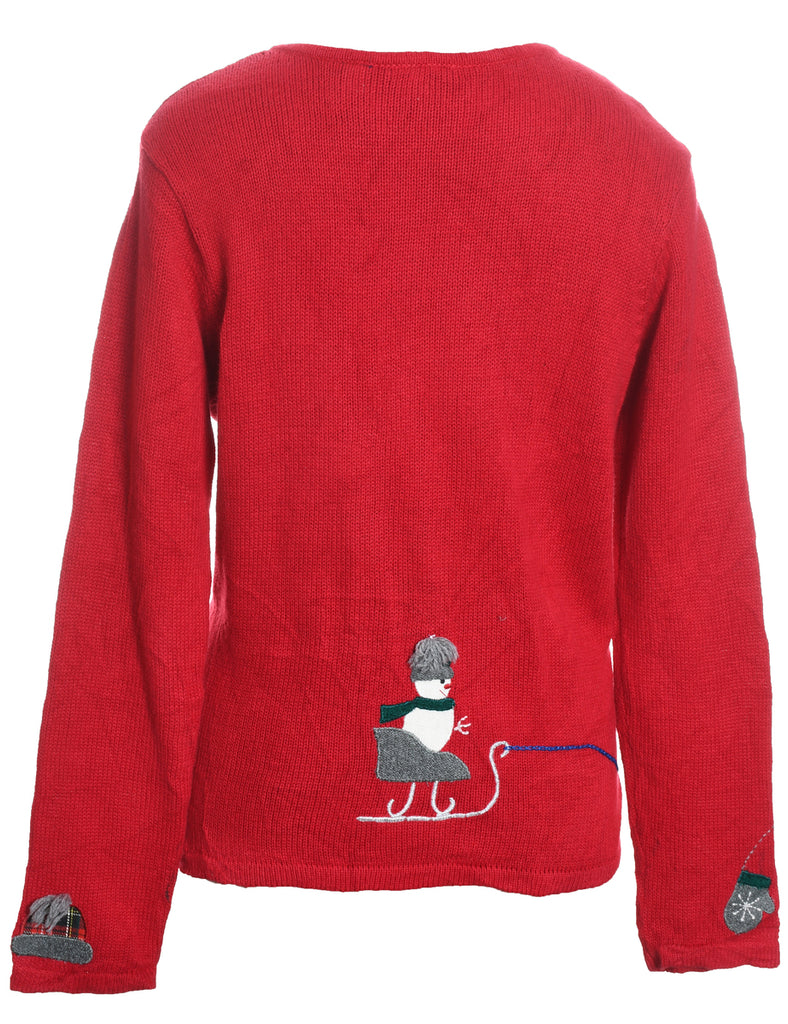 Snowman Christmas Cardigan - M